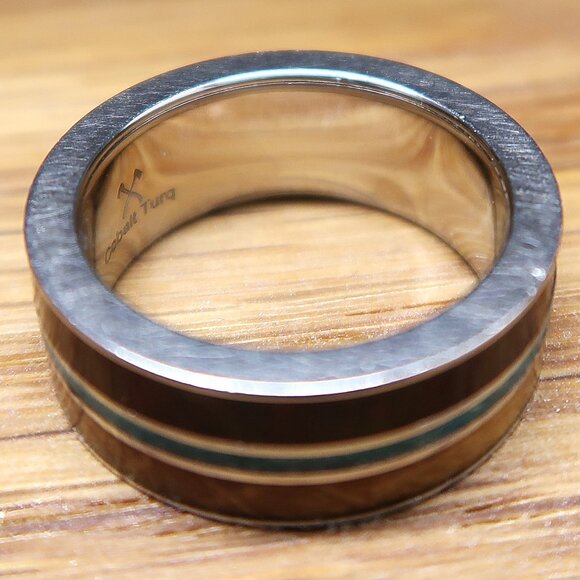 Manly Bands Cobalt Turq Man's Ring Browns and Turquois Size 7.5 - Picture 5 of 6